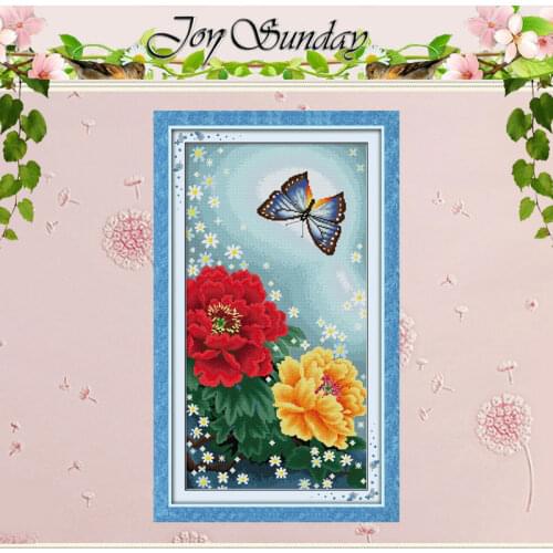Handmade Butterflies over Flowers(3) Pattern Counted Cross Stitch 11 14CT wholesale Cross Stitch Sets Embroidery Kits Needlework