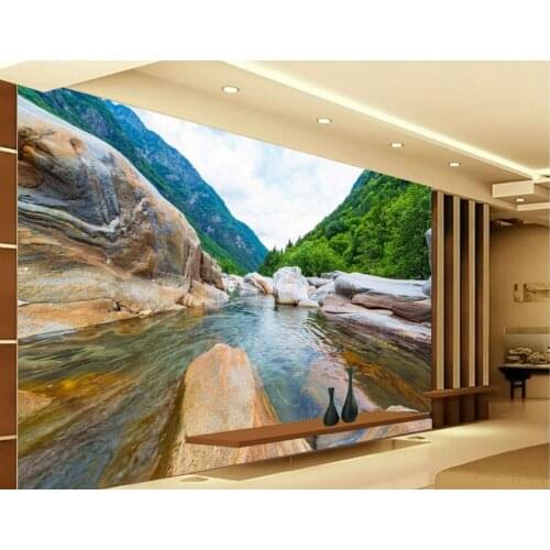 3d landscape wallpaper Rock landscape water custom photo wallpaper 3d wall murals wallpaper Home Decoration