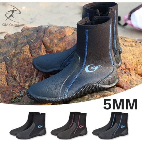 5mm Neoprene Scuba High Upper Diving Boots Anti-slip Adult Diving Shoes Warm Fins Spearfishing Shoes Water Boots