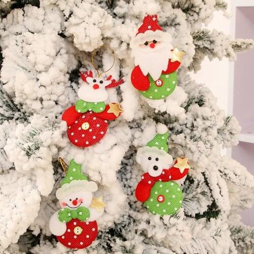 NEW Christmas Decorations, Santa Claus, Snowman, Elk, Bear Doll Pendant Christmas Tree Door Decoration Ornaments Random Delivery