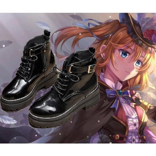 Love Live Cosplay Shoes Black Martin Boots For Girls Kawaii Japanese Student PU Leather Anime Gothic Outfit