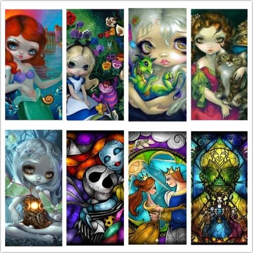 Full Square/Round 5D Diy Diamond Painting Kit Cross Stitch "Cartoon Girl " Diamond 3D Embroidery Mosaic Home Decor