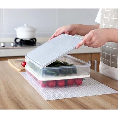 Japanese-style Dustproof Transparent Sorting Storage Box Square Plastic Single-layer Refrigerator Food Storage Box with Covered