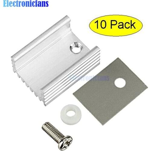 10pcs TO-220 Cooling Radiator Aluminum Sheet Heatsink Transistor Heat Sink Cooler Radiator Cooling For PC Computer Components