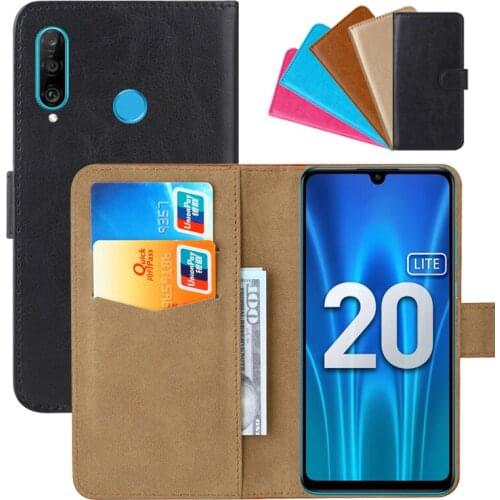 Luxury Wallet Case For Huawei Honor 20 Lite Russia PU Leather Retro Flip Cover Magnetic Fashion Cases Strap