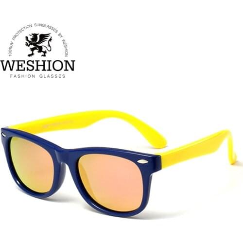 Kids Sunglasses Rivet Polarized Children Boy Girl Small Size Brand Designer Silica Gel Flexible Safe Frame Coating Mirror Shades