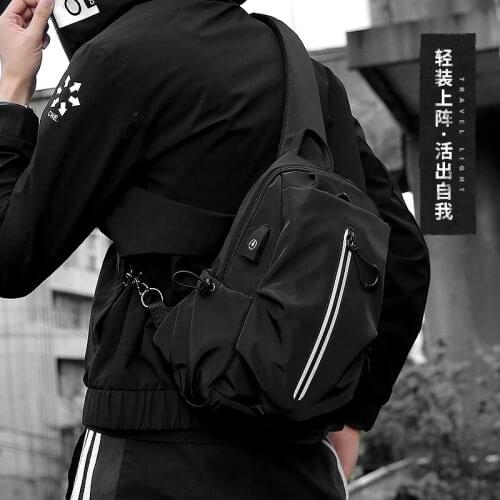 Single shoulder bag mens large capacity chest bag leisure outdoor sports Korean messenger bag new trend Student Backpack