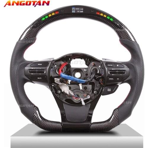 LED Perforated leather LED Carbon Fiber Steering Wheel Sprort Car volante esportivo Fit For Hyundai Kia K5 automobile