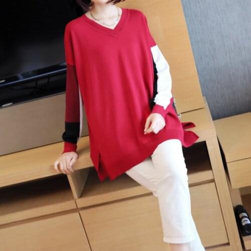 Summer Women Thin Knitted Sweater Casual Contrast Female Pullover Full Sleeve Warm Soft Spring Elegant Knitting Cotton Blouse