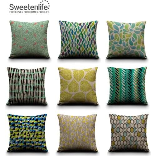 Sweetenlife Cushion Cover 50*50 Decorative Throw Pillow Case Cover Leaf pattern Cushions Home Decor 2018 New Sofa Cushions 45*45