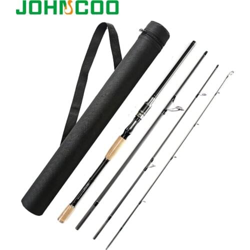 JOHNCOO Casting Rod With Case 2.1m 2.4m 2.7m 3m Carbon Fishing Rod Travel Rod BaitCasting Rod Medium Fast action 10-25g