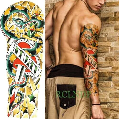 Waterproof Temporary Tattoo Stickers snake letter full arm body art tattoos fake tatto back flash sleeve tatoo for men women