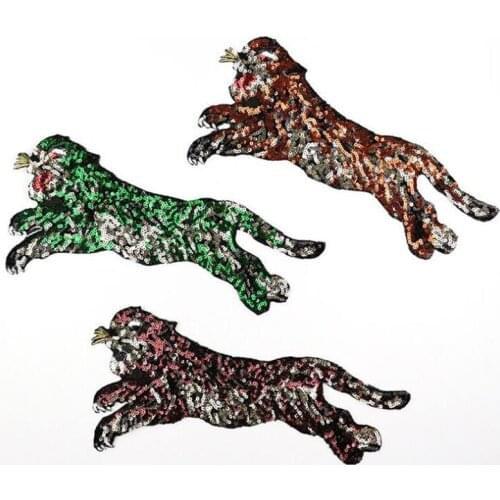 3 colors sequined patch embroidered animal patches for Clothing Sewing on garment applique