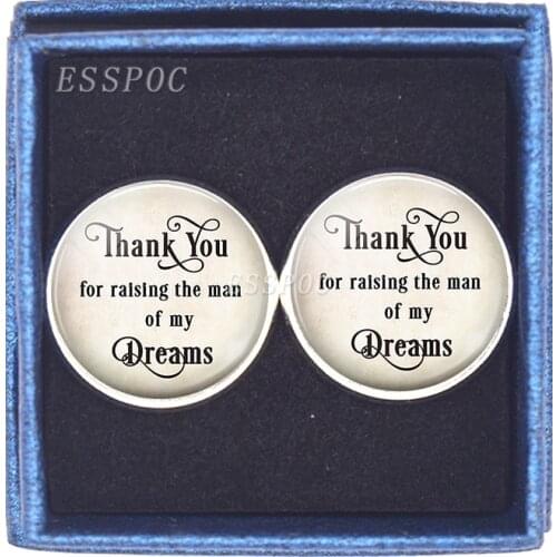 Thank You for Raising The Man of My Dreams Wedding Cufflinks Men Suit Cuff Links Gift for Father of The Groom (not custom)