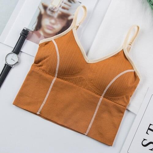 Women Fitness Sports Bras Summer Tube Tops Sexy Lingeries Shockproof Padded Female Bras