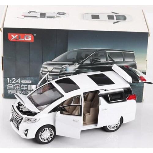 1/24 Scale For Toyota Alphard Diecast Model Car Pull back sound light Kids Toys Collection Limousine New in Box White/Black