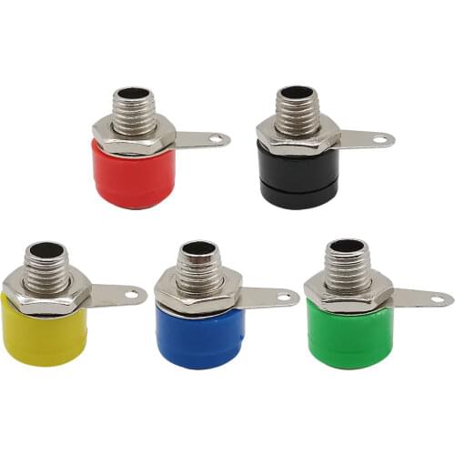 10PCS/lot 5 Color 4mm Banana Binding Post 4mm Banana Female Socket Plug Adapter DIY Red Black Green Yellow Blue
