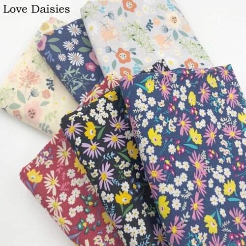 RED NAVY BLACK GREY Purple Yellow Orange Floral Flower 100% Cotton Plain Poplin Fabric for DIY Handmade Summer Dress Shirt