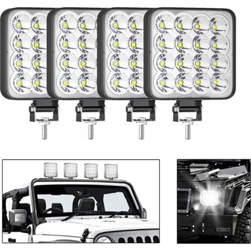 16 LED Auto LED Work Light Spotlight Headlights 9-80V IP67 For Auto Motorcycle Truck Boat Tractor Trailer Offroad Working Light