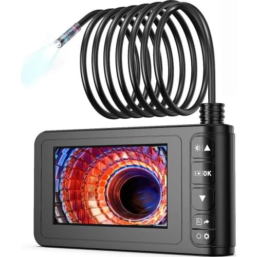 Industrial Endoscope Handheld 8mm Borescope 2MP HD 1080P Pipe Inspection Camera with 4.3 Inch LCD Color Screen 8 Led Lights