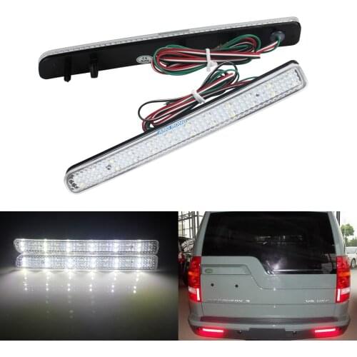 ANGRONG 24 SMD 1 Pair 2X LED Rear Bumper Reflector Stop Brake Fog Light Lamps For Land Rover Discovery LR3 LR4 12V