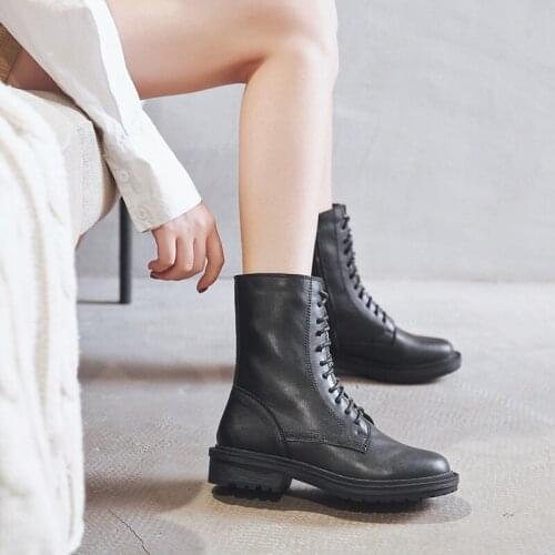 ANN Martin boots 2019 New British style handsome motorcycle boots black versatile ankle boots spring and Autumn single boots