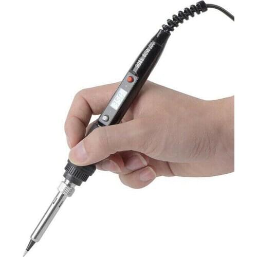 110V/220V Digital LCD Electric Soldering Iron Welding Tool Hand Solder Wire Tweezers Black EU/US Plug Welding Equipment 80W