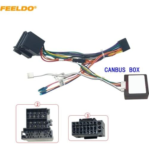 FEELDO Car 16pin Android Audio Wiring Harness With Canbus Box For Opel Corsa 07~14 Aftermarket Stereo Installation Wire #HQ6698