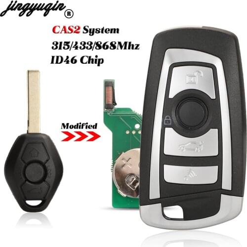 Jingyuqin 4Button CAS2 Modified Folding Remote Car Key 315/434/868MHZ For BMW 3 5 7 FOB With ID46 PCF7953 Chip HU92 Blade