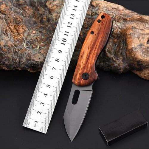 14.5CM Mahogany Handle Pocket Knife Mini Portable Pocket Folding Knife Boutique Gift Knife