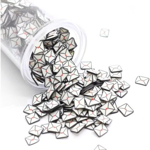 Kawaii Square Envelope 4*6mm Mini White Black Color Red Heart Middle Cute Nail Art Stickers Phone Case DIY Stickers Toys