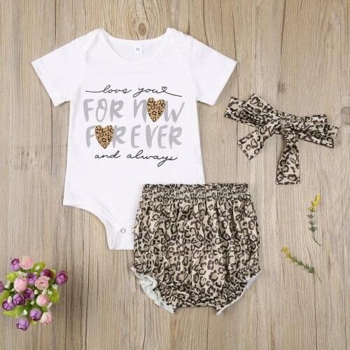 Pudcoco Baby Girls Clothes Three-piece Outfits Set, White Round Collar Short Sleeve Romper + Shorts + Headdress