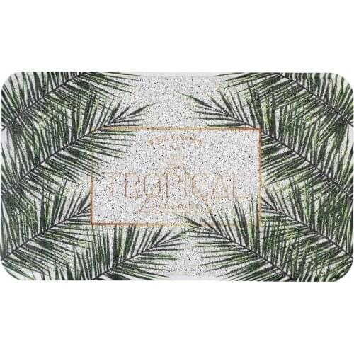 PVC Coil Doormats for Entrance Door Indoor Outdoor Anti Slip Leaves Printed Floor Mats Bedroom Carpet Rugs Waterproof Bath Mat