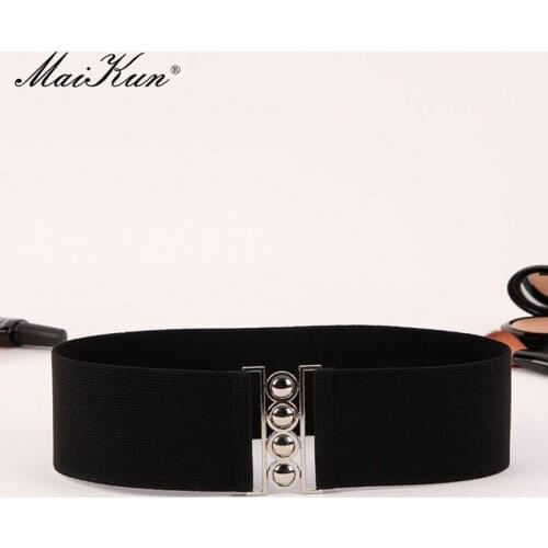 Maikun Womens Elastic Belt Loose And Tight 4 Beads Down Coat Dress Female Waistband
