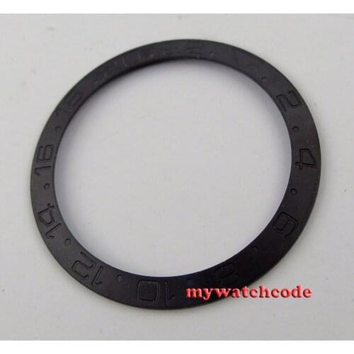 Brushed black ceramic bezel insert for 40mm GMT watch made by parnis factory B18