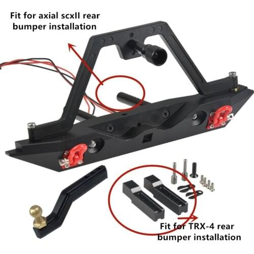 Metal Rear Bumper with 2 led Light for 1/10 RC Crawler Car Axial SCX10 & SCX10 II 90046 TRAXXAS -4 4