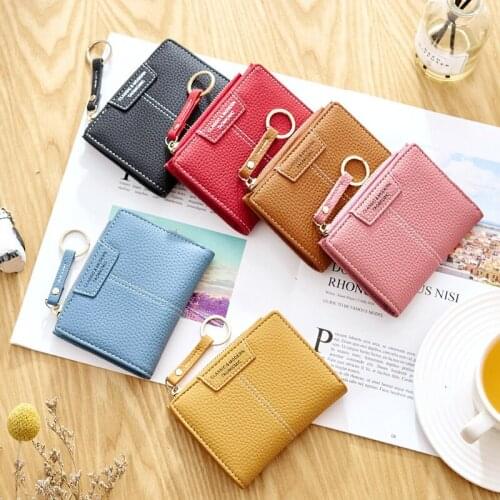 6-Colour Korean Fashion Small Women Wallets Cute PU Leather Ladies Short Coin Money Purses Female Clutch Multicolor Card Holders