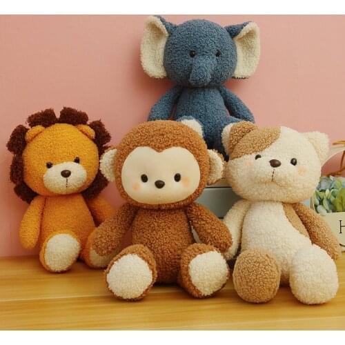 Cartoon 35CM Lovely MOMO Pillow Plush Animals Dolls Elephant Cat Lion Monkey Home Decor For Girlfriend Gifts