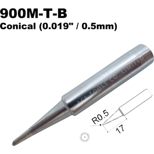 Soldering Tip 900M-T-B Conical 0.5mm Fit Hakko 936 907 Milwaukee M12SI-0 Radio Shack 64-053 Yihua 936 X-Tronics 3020 Iron Bit