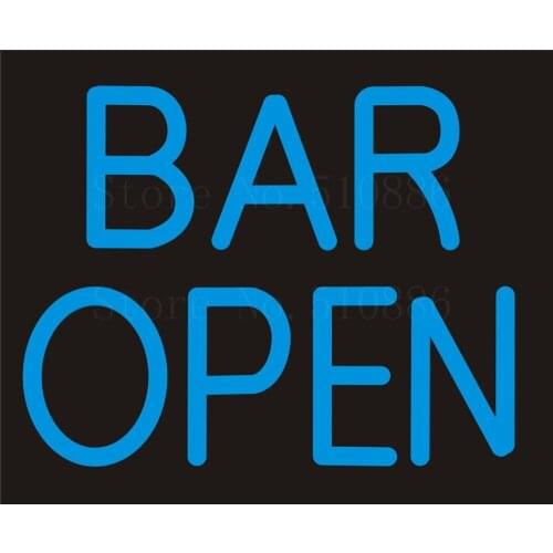 NEON SIGN For Open Beer Wine Real GLASS Tube BAR PUB Restaurant Signboard store display Decorate Store Shop Light Signs 17*14"