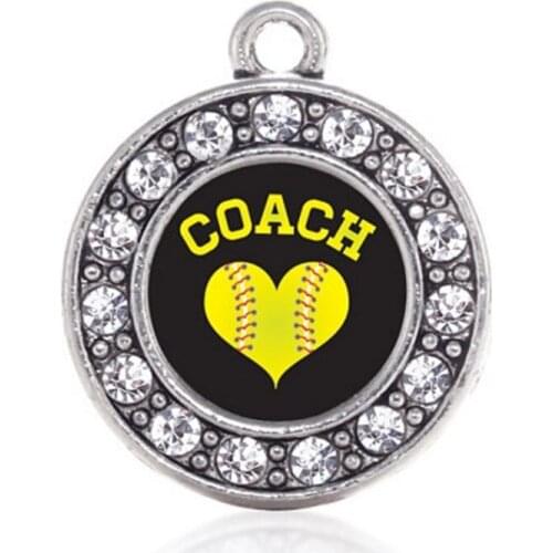SOFTBALL COACH CIRCLE CHARM