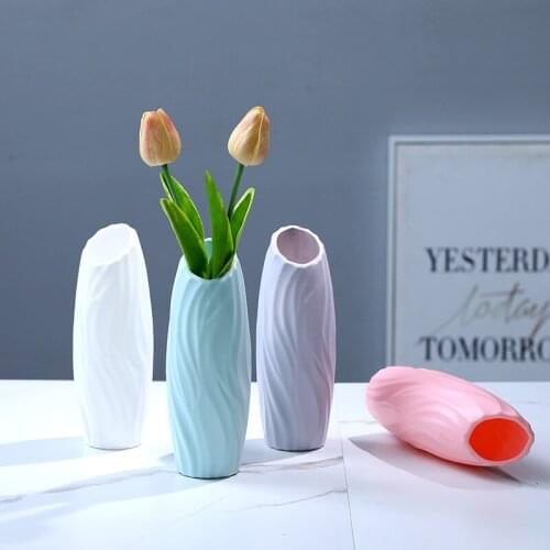 Creative Nordic vase container simple geometry plastic flower pot decoration living room small fresh flower arrangement