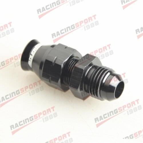 -6AN AN6 Straight Male To 5/16" (8mm) Hard Line Tube Adapter Black