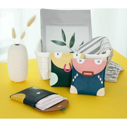 Portable Fabric Large Capacity Sanitary Towel Napkin Pad Tampon Purse Bag Organizer Pouch Girls Feminine Hygiene Pad Storage