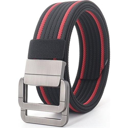110-170cm Long Punk Canvas Belt New Men Women Jeans Decorative Double Ring Metal Buckle Belt Fashion Street Style Wild Waistband