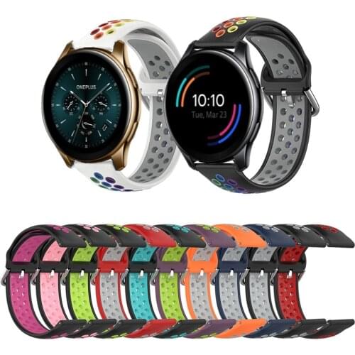 Rainbow Wrist Strap For OnePlus Watch 46mm Silicone Sport Bracelet For Huami Amazfit Bip U Pro GTS 2 Waterproof Smart Watchband