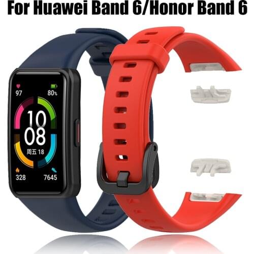 Classic Silicone Watch Band Replacement Bracelet Strap For Huawei Band 6 Colorful Soft Sports Wristbands For Huawei Honor Band 6