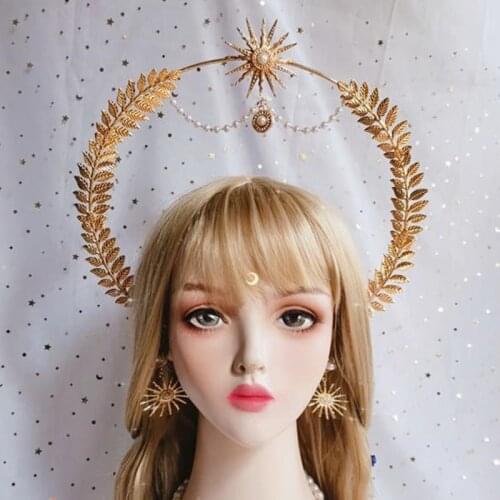 Handmade Pearl Tassel Halo Angel Goddess of the Sun Hair Accessories Lolita Head