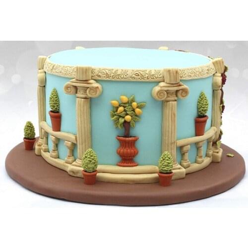 Ancient Columns Silicone Mold for Fondant Cake Decorating Fondant Cake Mold Chocolate Dessert Pan Baking Tool
