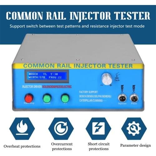 CR1000 High Pressure Common Rail Injector Tester with 100-3000us Pulse Width and 1-30Hz Injection Frequency
